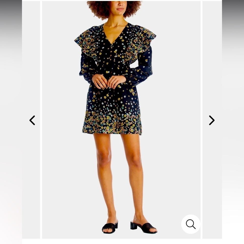 Lost + wander field dreams dress mini 140$ boho summer floral party poplin rare